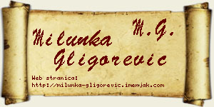 Milunka Gligorević vizit kartica